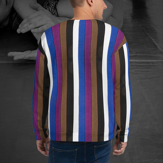 Stripes & Belts, Unisex All-over Print Crewneck Sweatshirt