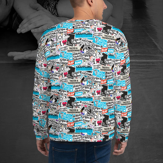 Sticker Bomb, Unisex All-over Print Crewneck Sweatshirt