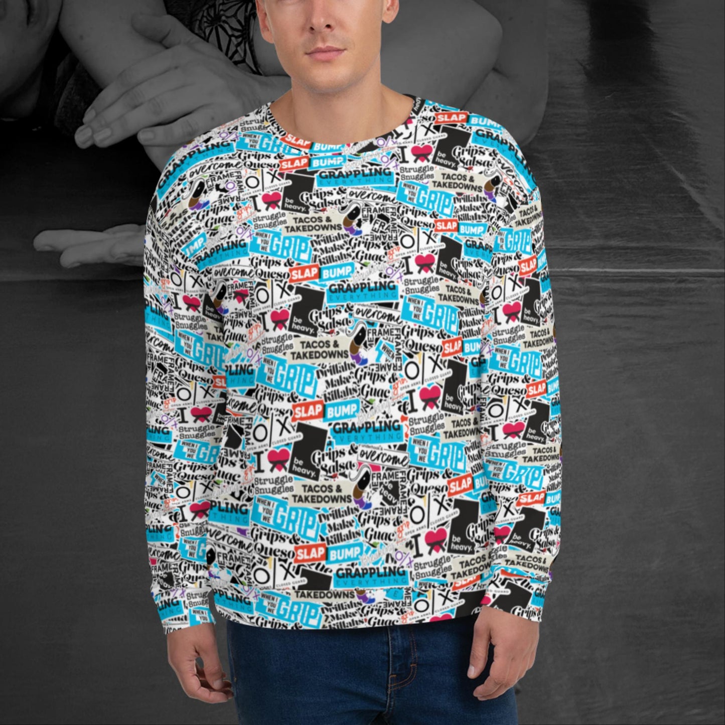 Sticker Bomb, Unisex All-over Print Crewneck Sweatshirt